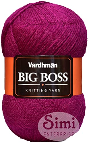 Image of VARD HMAN Bigboss Deep Magetna 200 GMS Wool Ball Hand Knitting Wool /Art Craft Soft Fingering Crochet Hook Yarn, Needle Knitting Yarn Thread Dyed-OA Art-IDA