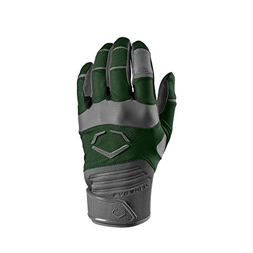 EvoShield Youth Aggressor Batting Gloves, Dark Green - Medium