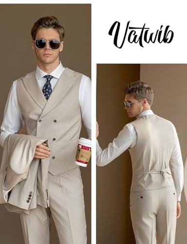 Mens Suits Regular Fit 3 Piece Suit for Men Wedding Prom Business Formal Suit2