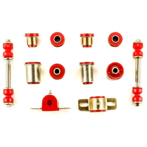 CNAYUID Red Poly Front End Suspension Bushing Set Polyurethane Steel Sway Bar Bushings and Links Control Arm Bushings for Buick for Skylark 1966-1970 for Special 1966-1969 RPFESBSF11BSS