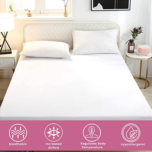 Weaves & Knits 100% Waterproof Poly Cotton Mattress Protector Encasement | Terry Surface Mattress Protector Tpu Backing Cooling Soft Fits Upto 18" Deep Washable, All Sided Mattress Cover, King #TOP3