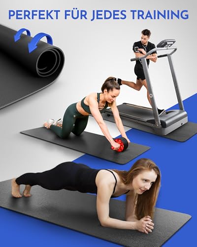 NEOLYMP Bodenschutzmatte Fitnessgerät (120 x 60 cm) - Laufband Matte 8mm Dicke - langlebig, rutschfest & stoßdämpfend - Fitness Unterlegmatte für Crosstrainer - Gymnastikmatte, Fitnessmatte