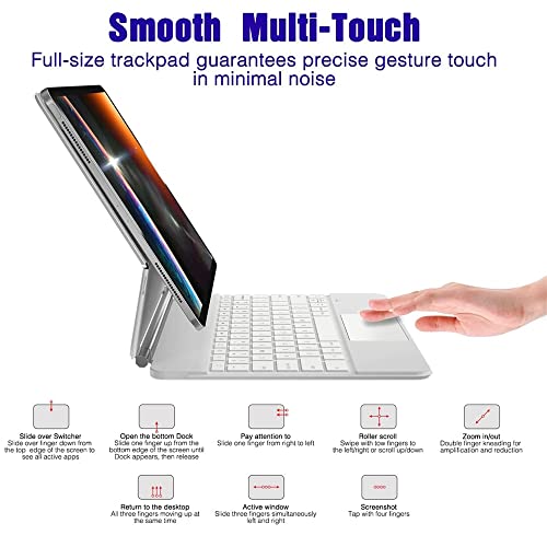 SZAMBIT Portátil Capa com Retroiluminadas Teclado, Capa para Teclado Compatível com iPad,Capa Magnét