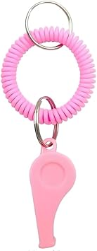 Pink Sports Whistle with Adjustable Wrist Strap - High-Frequency Sound for Coaches, Referees and Team Sports, Durable Plastic Emergency Whistle for Soccer, Baseball and Outdoor Safety