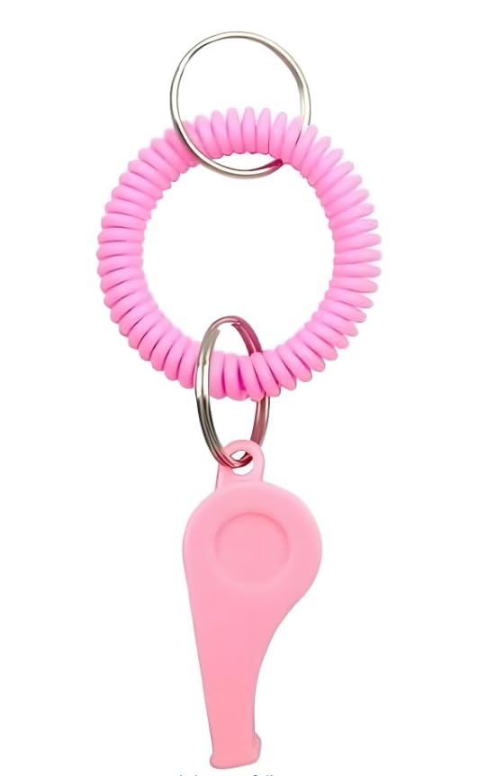 Silbato deportivo rosa con correa ajustable miniatura 1