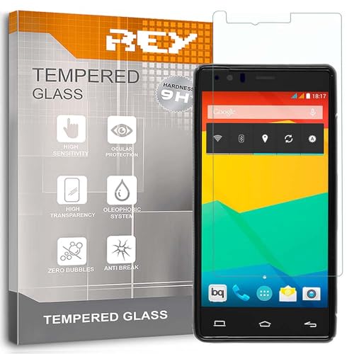 REY 3X Protector Pantalla para BQ Aquaris E5s / E5 / E5 4G, Cristal Vidrio Templado Premium