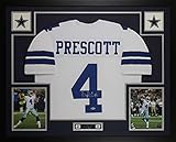 Dak Prescott Autographed White Dallas Jersey - Beautifully Matted and Framed - Hand Signed By Dak...