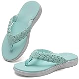 WateLves Girls Flip Flops Non-Slip Casual Thong Sandals Summer Sandal Shoes for Beach Swimming Pool (Light Mint Green,35)