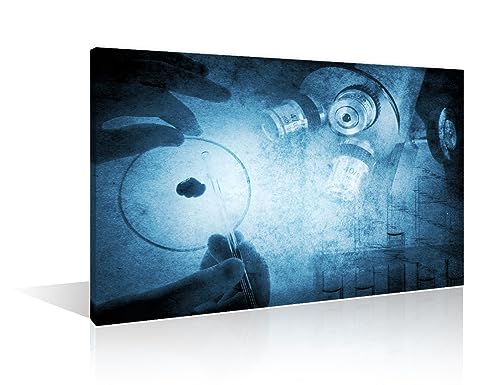 Image of TUMOVO Laboratory Canvas Wall Art Young Scientist Wall Decor Living Room Clinical Laboratory Wall Decor for Bedroom Posters and Prints Framed Ready to Hang (16 inch Wx24 H)