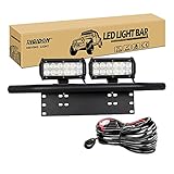 rigidon barra led fuoristrada, 7 18cm 36w flood luci di lavoro a led, con piastra di supporto nero kit y 12v cablaggio, faretti fendinebbia per auto trattore camion suv 4x4 veicoli, 6000k bianca