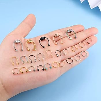 Faux Piercing Nez Anneaux Pour Femmes Hommes Piercing Tragus Acier