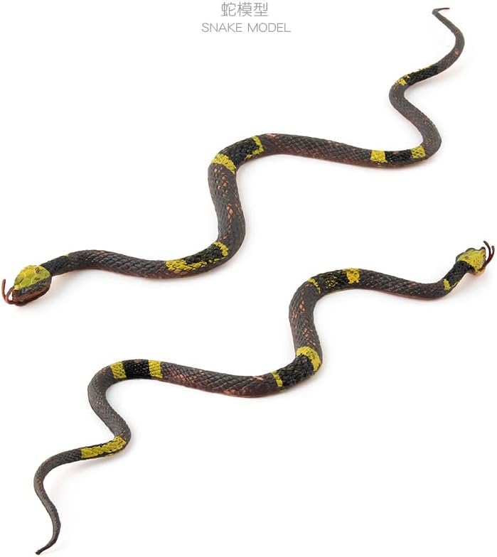 Cooplay 6PCS Fake Snakes Plastic Toy Figures Animals April Fools Christmas Halloween Party Gags Gifts Prank Joke Funny Kit for Adults