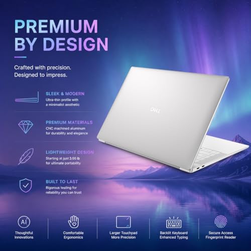 Image of Dell 14 Premium (Next Gen XPS 14) AI PC Business Laptop, (14.5 inch FHD+ 120Hz, Intel Core Ultra7 255H, 16GB DDR5, 1TB SSD), 3x Thunderbolt 4, Backlit, 1080p RGB IR Webcam, Wi-Fi 7, Win 11 Pro, Platinum