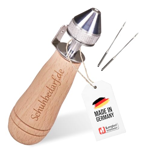 Handnähapparat/Nähahle mit Faden Spule - Handnähmaschine für Dicke Stoffe, Planen, Cabrioverdecke und Segeltuch - incl. Ledernadel - Made in Germany