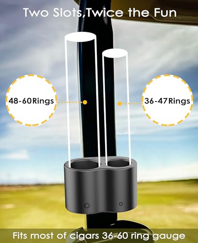 Silicone Cigar Holder for Golf Cart Dual Slot Design with 4 Powerful Magnets, Universal Golf Cart Cigar Holder Magnetic, One-Hand Operation Attach to Metal or Lies Flat Black - Image 4