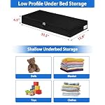 4.5-In Low Profile Under Bed Storage, Rigid Support, 2 Pack, Black - Image 2