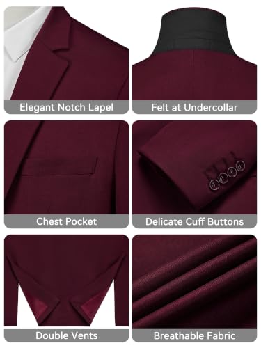 Image of MAGE MALE Men's One Button Suit Jacket Elegant Solid Color Blazers Slim Fit Lightweight Sport Coats Blazer