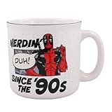 Silver Buffalo Marvel Deadpool Nerdin Since the 90s Ceramic Camper Mug, 20 Ounces