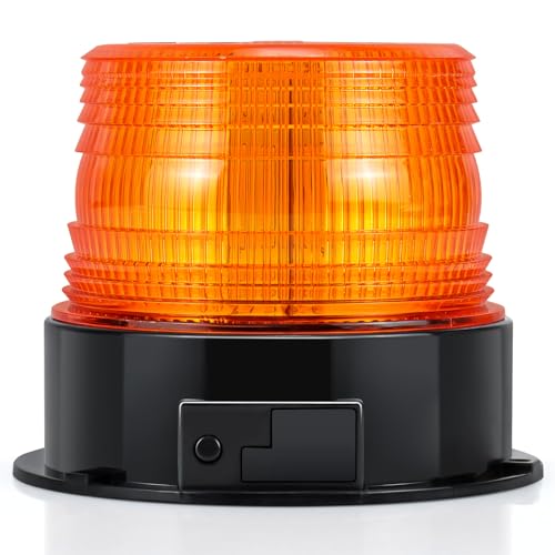 Luz LED estroboscópica ámbar magnética de 12-24V con enchufe de mechero para camión