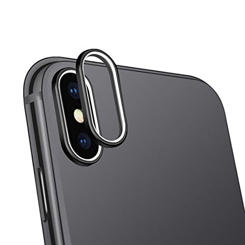 WEIHUIMEI 1 Pieza de aleación de Aluminio Protector de cámara Trasera de la cámara de la Cubierta Protectora de círculo Anillo para iPhone 7/8/7P/8P/X, Negro, iPhone X