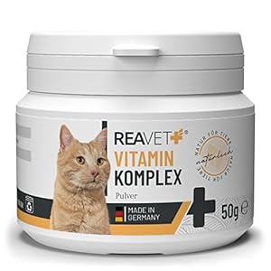 ReaVET Vitamin Complex 50g, vitamines B pour Chats, vitamines pour Chats, Poudre multivitaminée pour Chats, purement Naturelle, idéale comme complément Barf