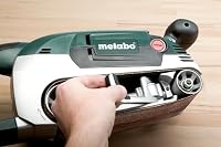 metabo BAE 75 Bandschleifer, Holzwerkzeug & Metall Schleifmaschine, 1010W | Elektrisches Holzschleifer Handgerät mit Schleifband, Staubsack und Maschinenständer für stationäres Schleifen, 4 m Kabel – Ansicht 7
