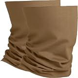 281Z Organic Cotton Breathable Summer Neck Gaiter for Men and Women - Face Scarf for Outdoor Activities(Coyote Brown, Pack of 2)
