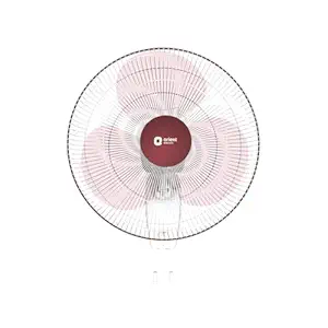 Orient Electric 400 mm Wall 91 | 1330 RPM 75 CMM | 100% Copper Motor | COP-TER Technology | 90 Degree Oscillation | 3 Speed Pull Cord | 55 W | Military Grade Guard | White & Red
