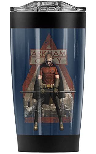 Batman: Arkham City City Robin Stainless Steel Tumbler 20 oz Coffee Travel Mug/Cup, Vacuum Insulated & Double Wall with Leakproof Sliding Lid | Great for Hot Drinks and Cold Beverages