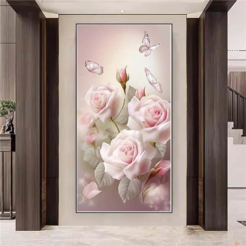 Diamond Painting Fleur Papillon 90x180cm | Kit Broderie Diamant Strass