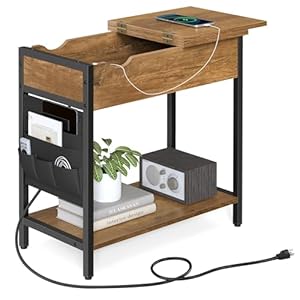 VASAGLE Nachttisch mit Ladestation ULET310B41