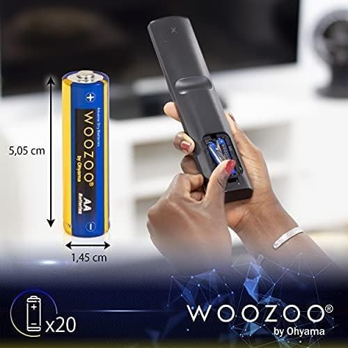Woozoo, Baterie alkaliczne AAA (opakowanie 48 sztuk), 1,5 V, 1250 mAh, Długotrwała moc, 10 lat żywotności, Do małych urządzeń elektrycznych - Dry Cell Battery LR03 - Niebieski