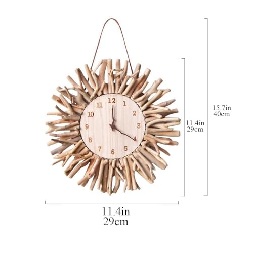 Horloge murale simple en bois massif pour décorer un petit mur - 3