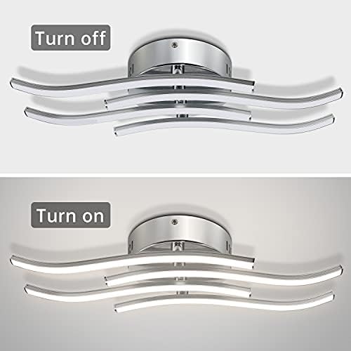Dehobo LED Ceiling Light, Modern Ceiling Design Curved Ceiling Lights, 24W LED Light Fitting with 4 Built-in LED Boards Natural White 4000K for Living Room, Bedroom, Kitchen, Hallway and Office
