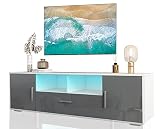 SOLBAKUILT Modern White and Grey TV Stand for 55+/65+/70/75 Inch TV, Quick Installation of The Enter