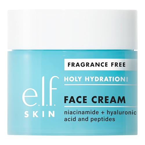 e.l.f. SKIN Holy Hydration! Face Cream with Hyaluronic Acid, Niacinamide & Peptides, Nourishing & Plumping Moisturizer, Vegan & Cruelty-Free