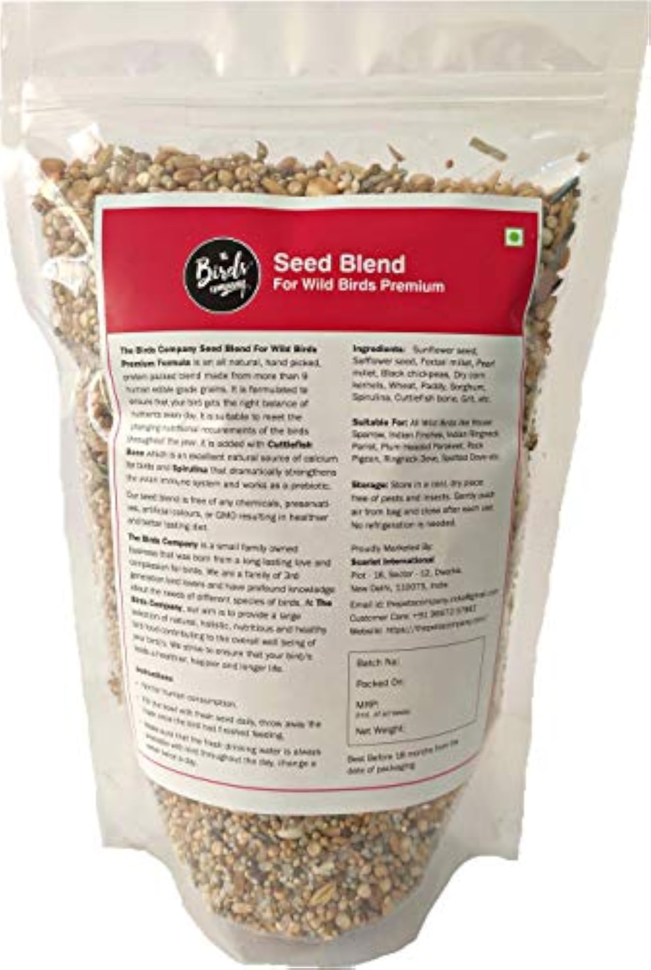 Premium Seed Blend of 9 Grains & Nuts for Bird Feeders, 450g