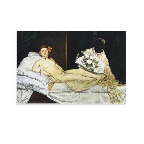 QINGYUAN Edouard Manet Olympia Poster Canvas Wall Art Picture Print