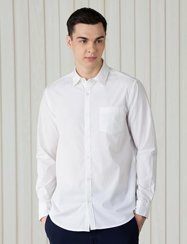 Image of Amazon Brand - Symbol Men's Cotton Shirt | Casual | Plain | Full Sleeve | Summer - Regular Fit (Available in Plus Sizes)