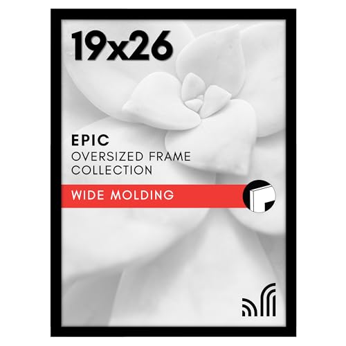 Americanflat 19x26 Picture Frame with Polished Plexiglass - Black Picture Frame - Wide Photo Frames Made of Engineered Wood for Vertical or Horizontal Wall Display - Epic Collection - Black