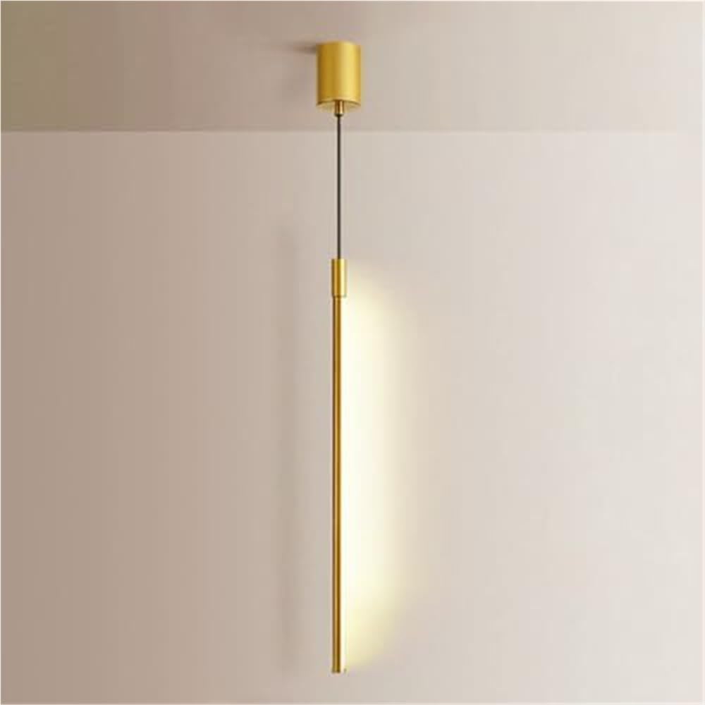 LYMSXAZOU Modern Gold Pendant Light Dimmable Changing Long Tube Hanging Lamp Adjustable Height Ceiling Fixture for Bedside Kitchen Island Living Room Hallway(120cm,Warm White)