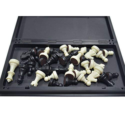 ZCQS 12.6'' Square Black/White Chess Set Magnet Chess Pieces Folding Kids Chess Board Travel Board Games Gifts for Children Educational Toys and Adults - Thumbnail 7