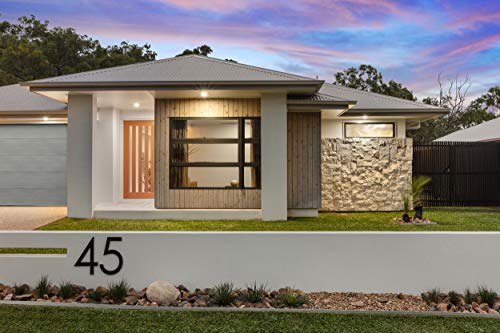 16 Inch Large Modern Apartment Building Numbers - Plastic Address Numbers For Houses | Extra Large Black House Number 16" Tall | Install As Flush Mount Or Floating Address Number - Hardware Incl. #TOP1