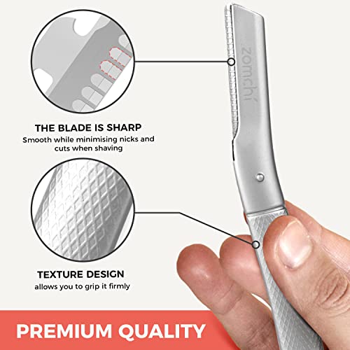Silver Eyebrow Razor With 10 Pcs Replacement Blades #TOP7