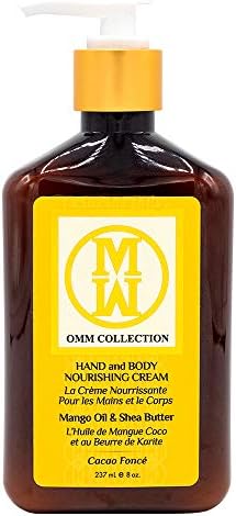 OMM Collection Natural Shea Hand & Body Lotion - Moisturizer & Lightweight cream for Dry, Sensitive Skin -Mango & Cocoa Butter - Non Greasy & Hydrating - Vegan