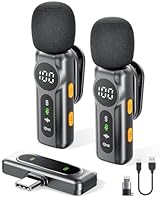 Wireless Lavalier Microphone for iPhone - iPad, Phone, Mini Lapel Mic with Magnetic Clip, USB-C Microphone with Noise Reduction and Crystal Sound for Video Recording, Vlogging, Singing, YouTube