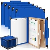 10 Pack Hanging Classification Folders, 2 Pocket Dividers, Letter Size, 6 Fasteners, 3' Expansion, 1/3 Tab Cut, Recycled Pressboard Manila File Folder Bulk Organizers for School Office Medical Law