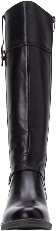 Propet Womens Tasha Round Toe Zippered Casual Boots Knee High Low Heel 1-2" - Black - Image 3