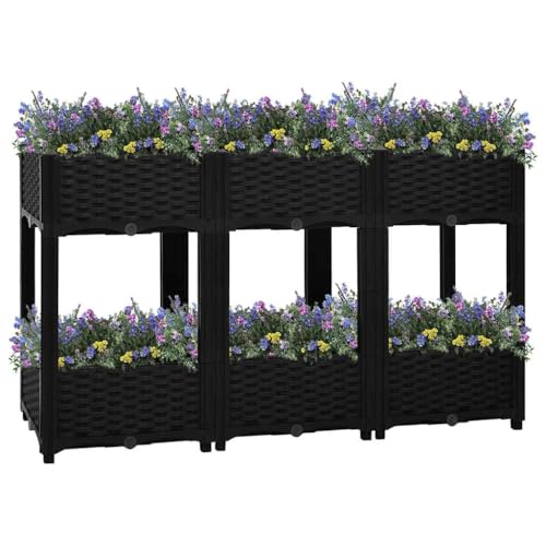 Carré potager surélevé robuste en polypropylène résistant pour herbes et fleurs - 3