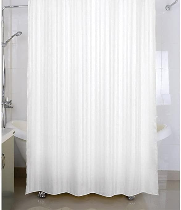 Housey Wousey Polyester Waterproof Striped Shower Curtain with Rings 72